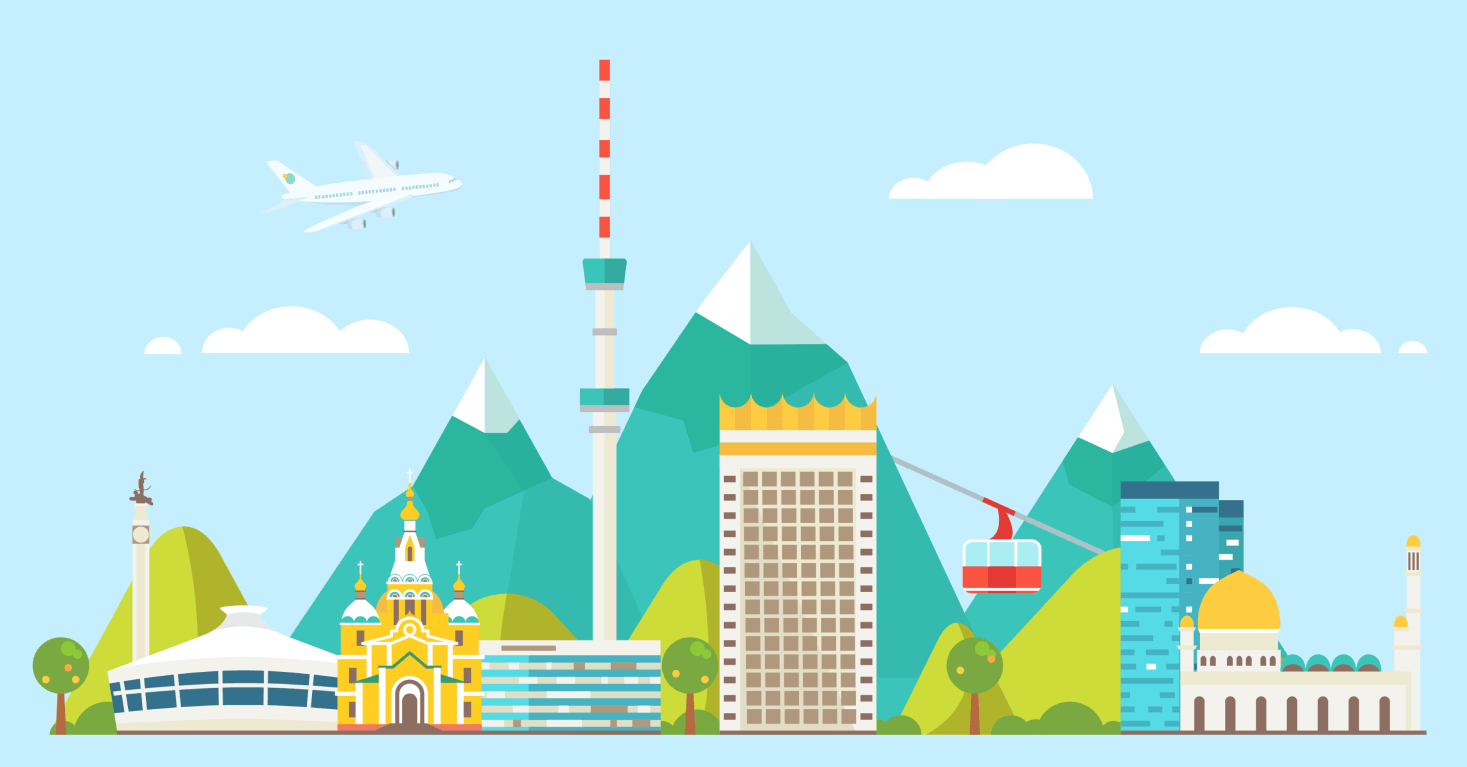 Популярные направления перелётов из Казахстана и внутри Казахстана